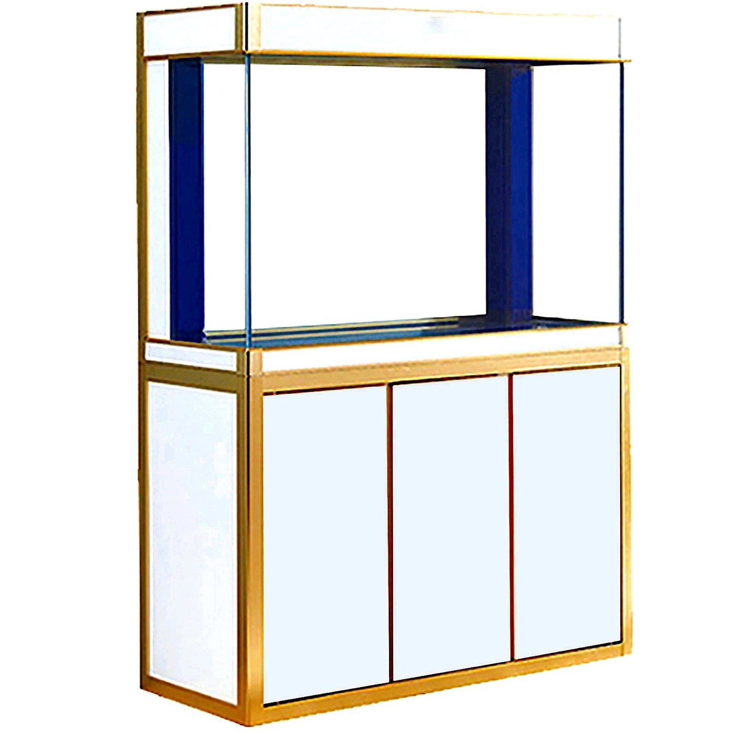 Aqua Dream 135 Gallon Tempered Glass Aquarium White and Gold - AD-1260-WT