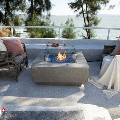 Elementi Plus Victoria Fire Table Outdoor with Windscreen