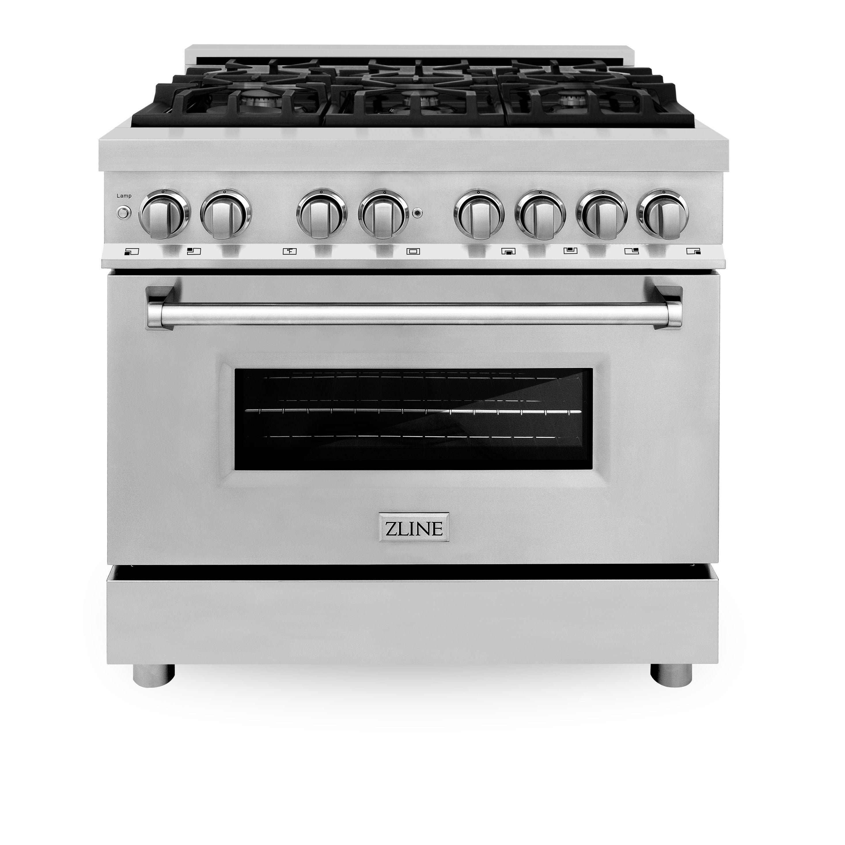 ZLINE Kitchen and Bath 36 in. Professional Gas Burner/Electric Oven Stainless Steel Range, - RA36