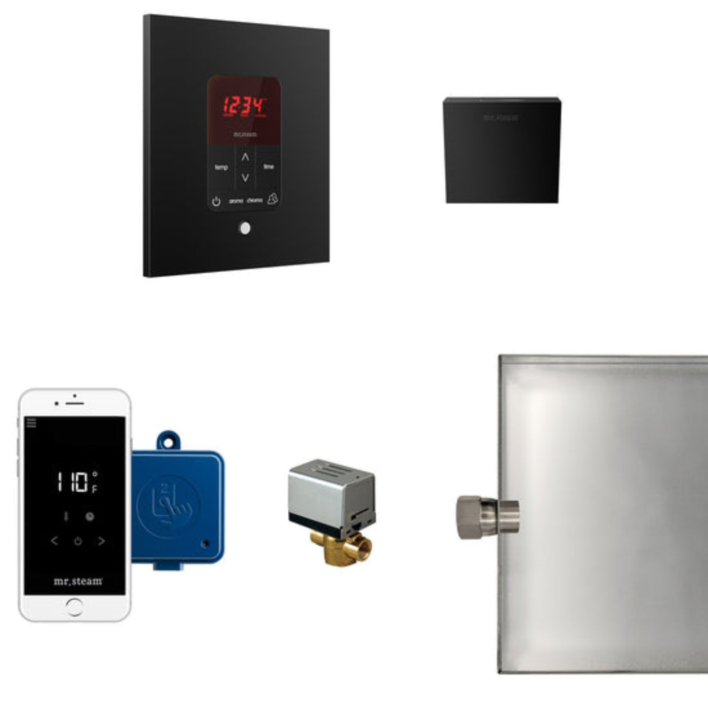 MSBUTLER1SQ-MB - Butler Steam Generator Control Kit / Package - Square - Matte Black - MSBUTLER1SQ-MB