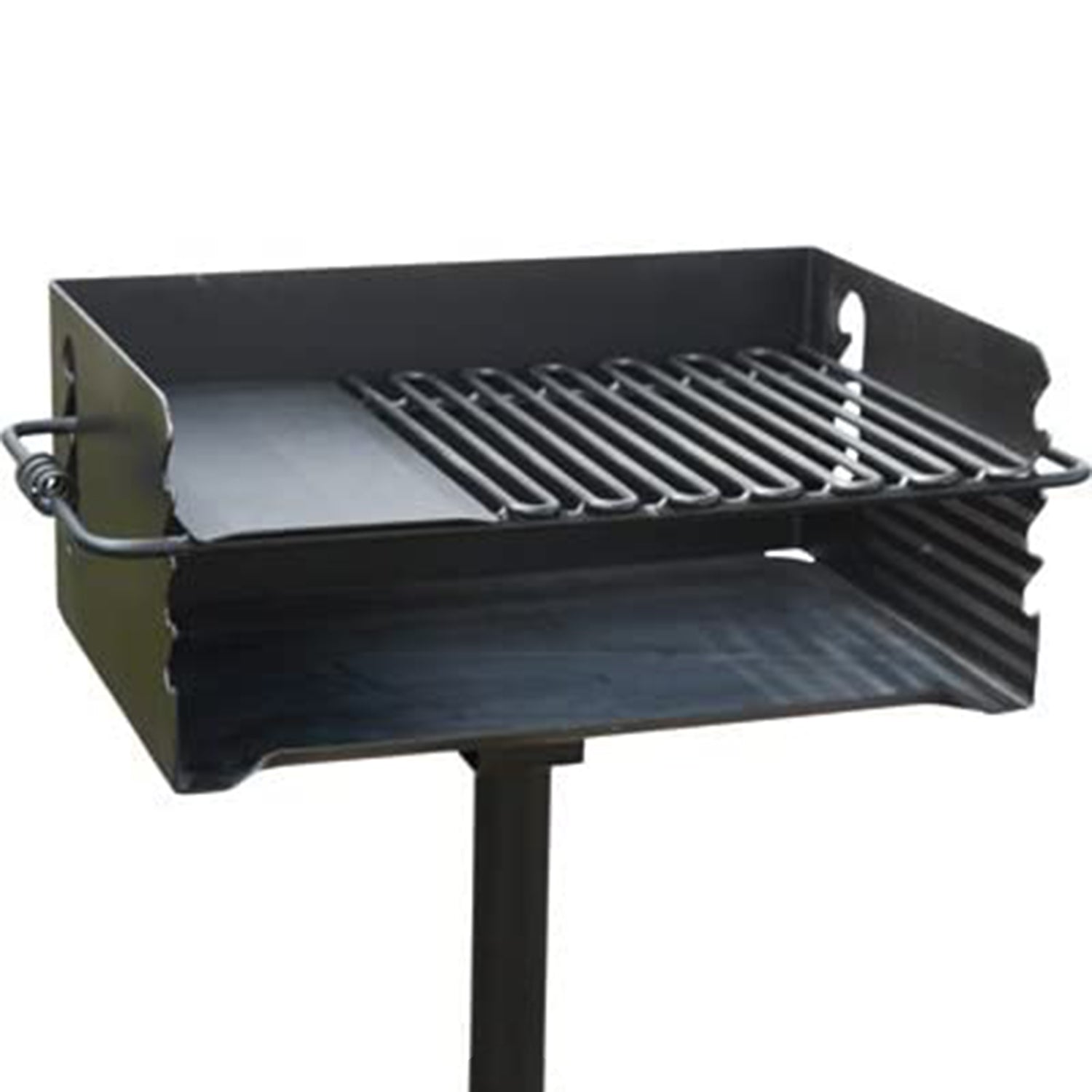 Pilot Rock Jumbo Park Style Steel Outdoor BBQ Charcoal Grill and Post, 6 Pack - 415883