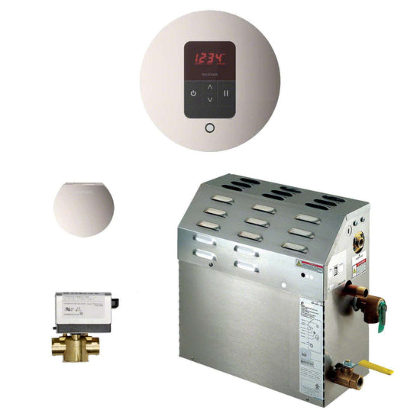 Mr. Steam- 7.5kW Steam Bath Generator Package - Round - Polished Nickel - 225C1ATRDPN