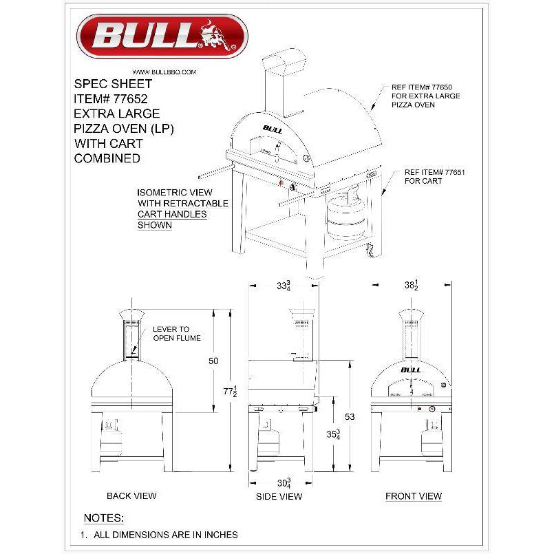 Bull gas-fired-pizza-oven-spec-sheetBull Gas Fired Outdoor Pizza Oven with Cart Spec Sheet