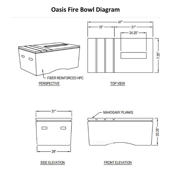 Slick Rock Oasis Fire Table Diagram