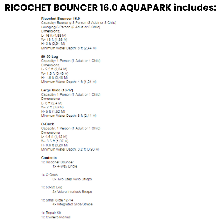 Aquaglide Ricochet Bouncer 16.0 Aquapark
