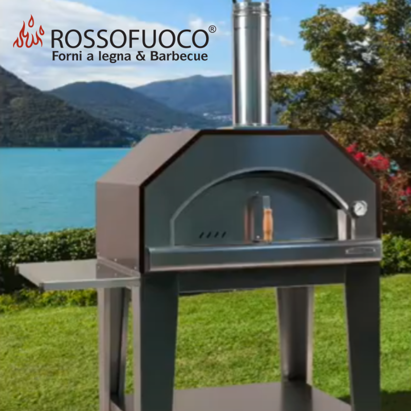 Rossofuoco Pizza oVen on grass with lake