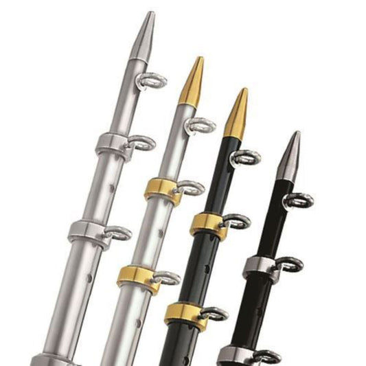 TACO Marine HD 15' Aluminum Tele-Outrigger Poles Sport Fishing / Outrigger Poles OT Series - OT-0541VEL15-HD