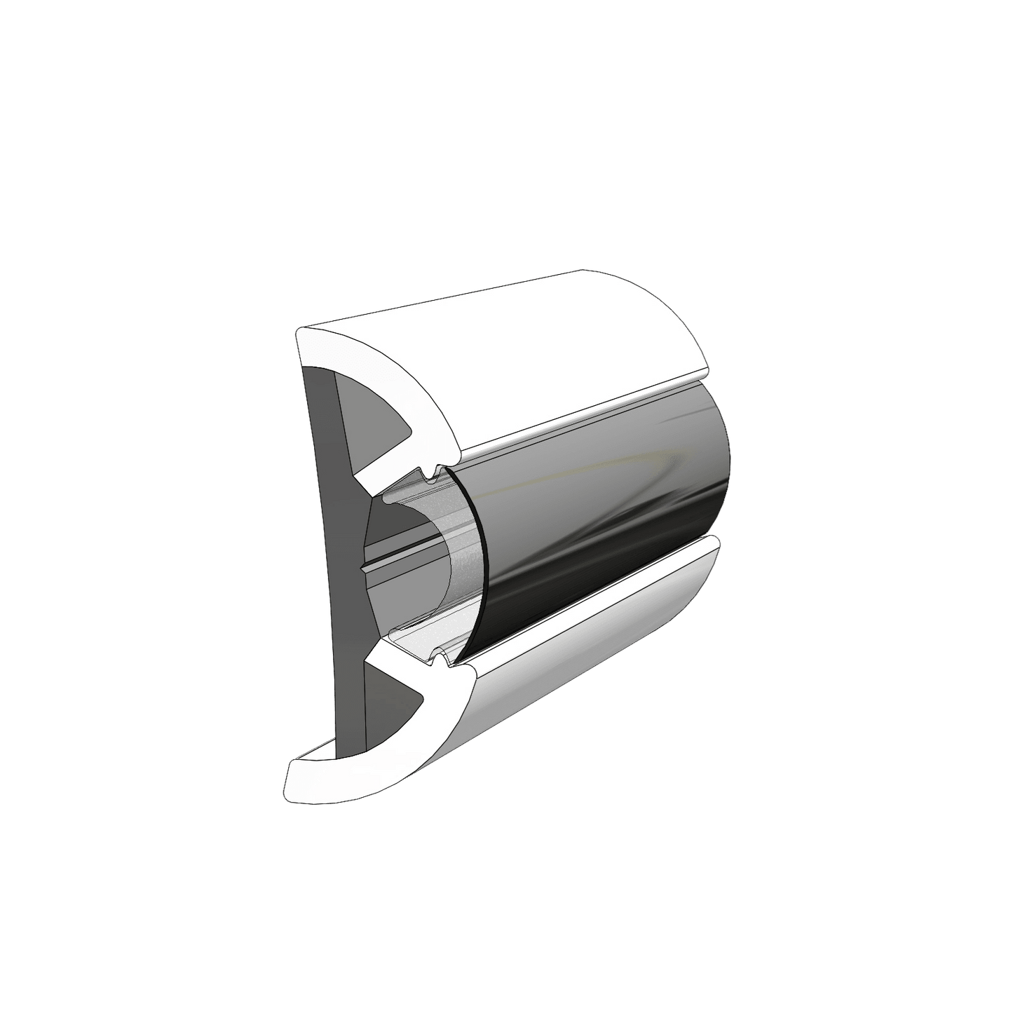 TACO Marine 2-1/2" X 1" Large Suproflex Rub Rail 100' Grey - V11-9970GRD100D