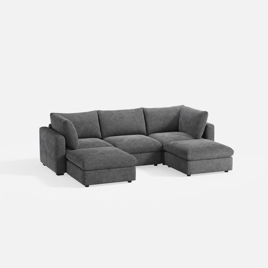 LINSY HOME RUBIK V 3 Seats with 2 Ottomans - S500-01X-3220-1-US-SPF-Sofa-0