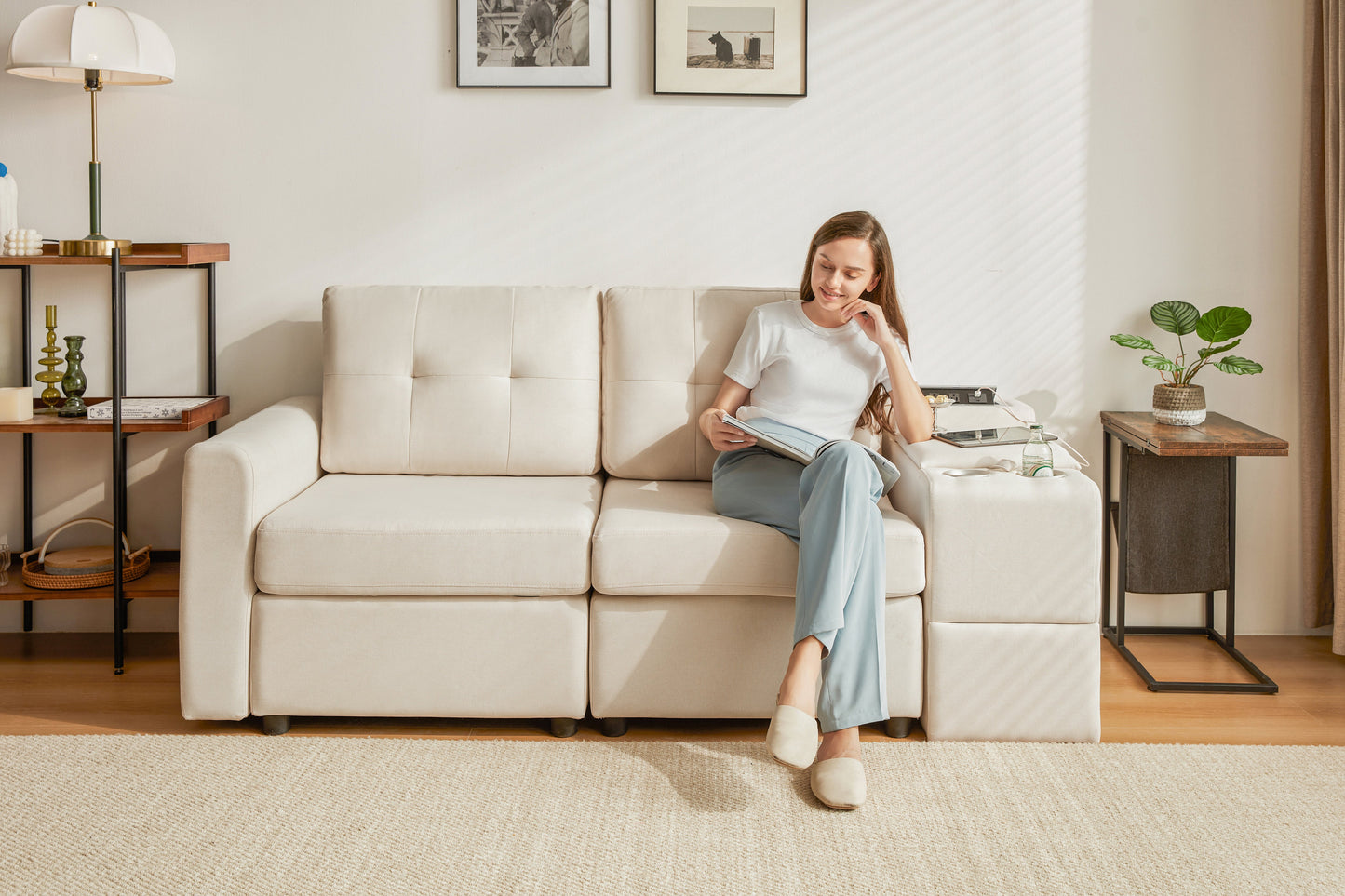 LINSY HOME RUBIK III 2 Seats with Console - US-LH-SPF-Sofa-S800-F-20101-0-00