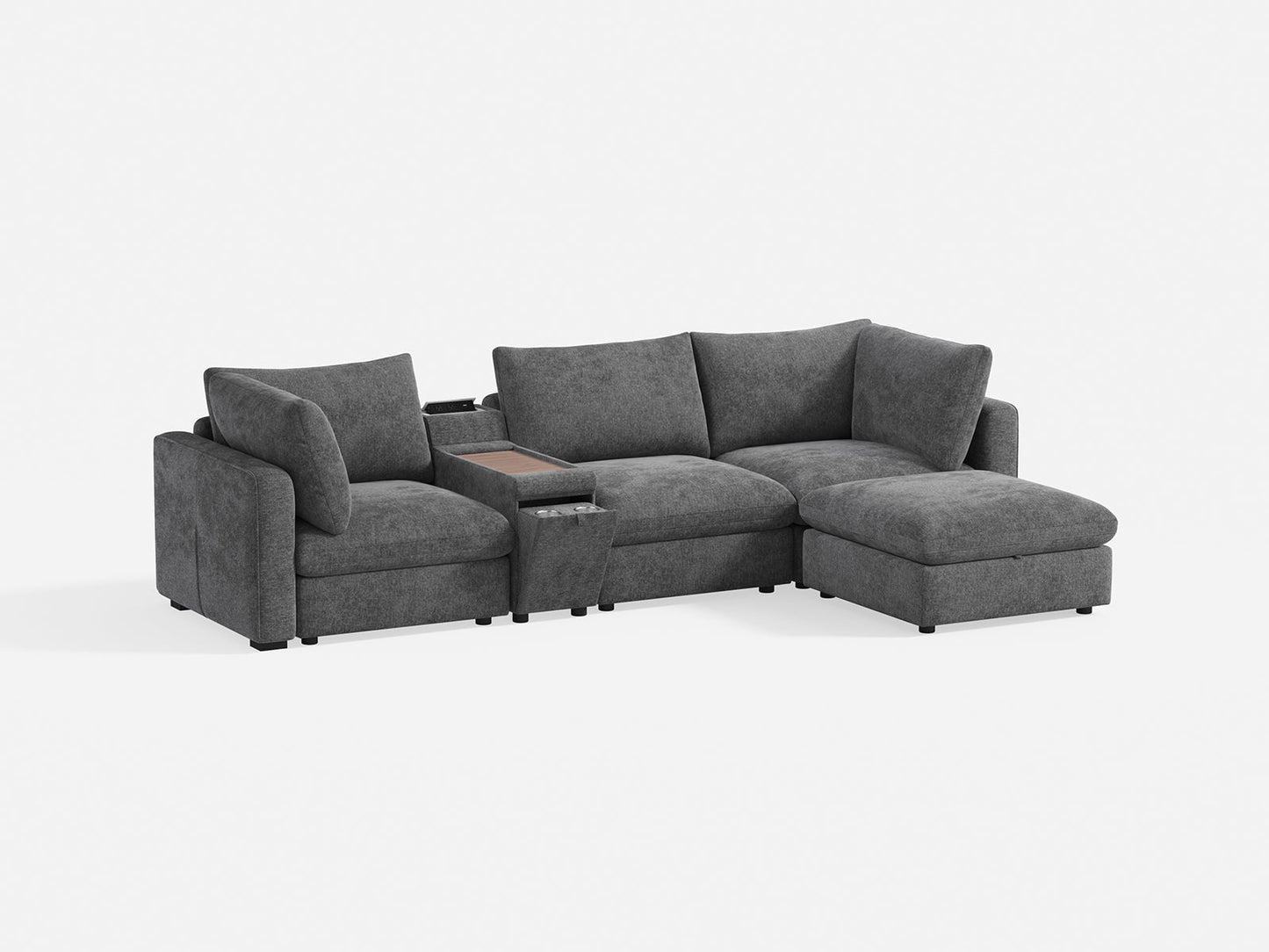 LINSY HOME RUBIK V 3 Seats with Ottoman & Console - S500-01X-3120-1F1