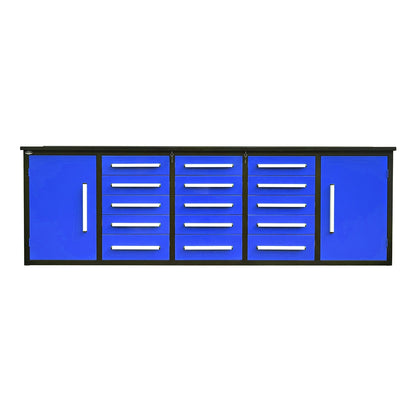 Chery Industrial 10ft Workbench Storage Cabinet with 15 Drawers & 2 Cabinets - WW000179