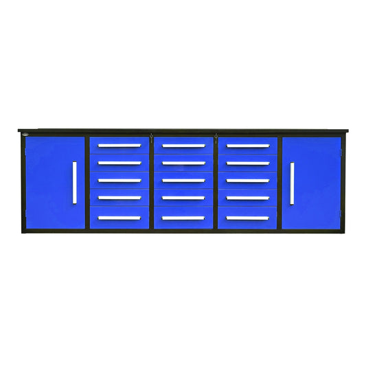 Chery Industrial 10ft Workbench Storage Cabinet with 15 Drawers & 2 Cabinets - WW000179