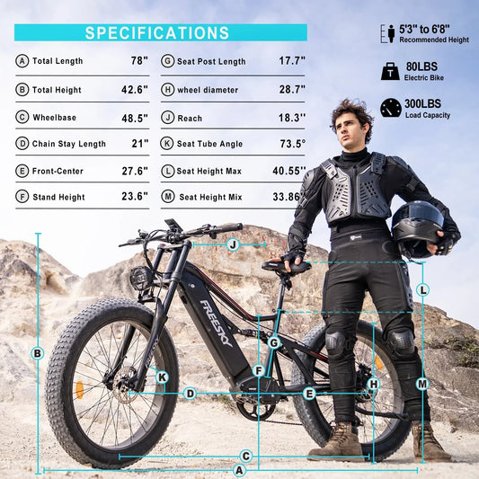 Adam Equipment Swifthorse X-6e 1000 w Mountain Ebike 4 Fat Tire Electric Fat Tire Mountain eBike