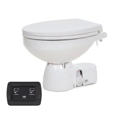 Jabsco Quiet Flush E2 Fresh Water Toilet Regular Bowl - 24V  Soft Close Lid - CWR-100816