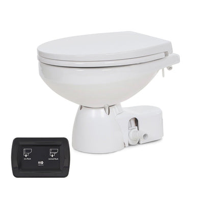 Jabsco Quiet Flush E2 Fresh Water Toilet Regular Bowl - 24V  Soft Close Lid - CWR-100816