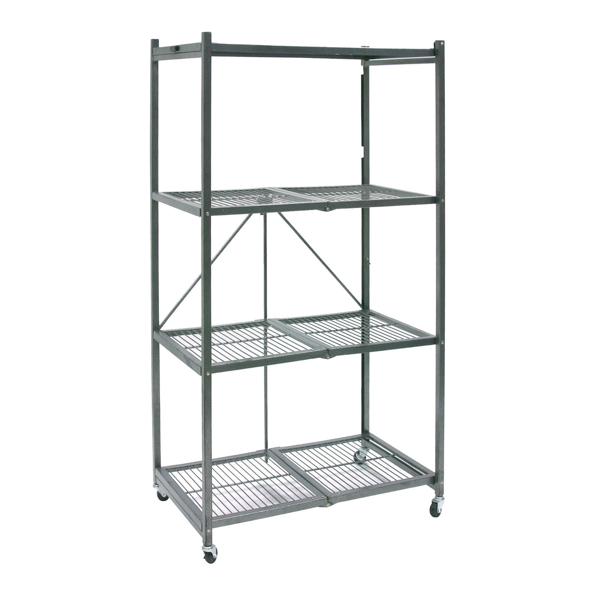 Origami 4 Tier Multipurpose Folding Storage Rack with Wheels, 3 Pack, Gray - 414442