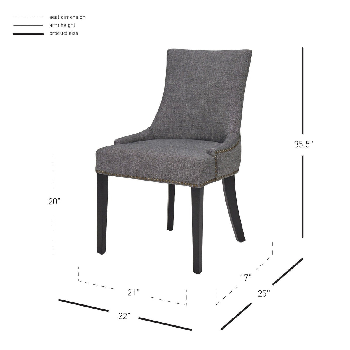 New Pacific Direct Charlotte KD Fabric Dining Chair, (Set of 2) 108237-SH-B