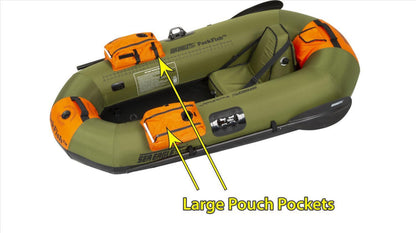 Sea Eagle PackFish 7 Inflatable Boat Deluxe Fishing Package Green Orange PF7K_D New - PF7K_D