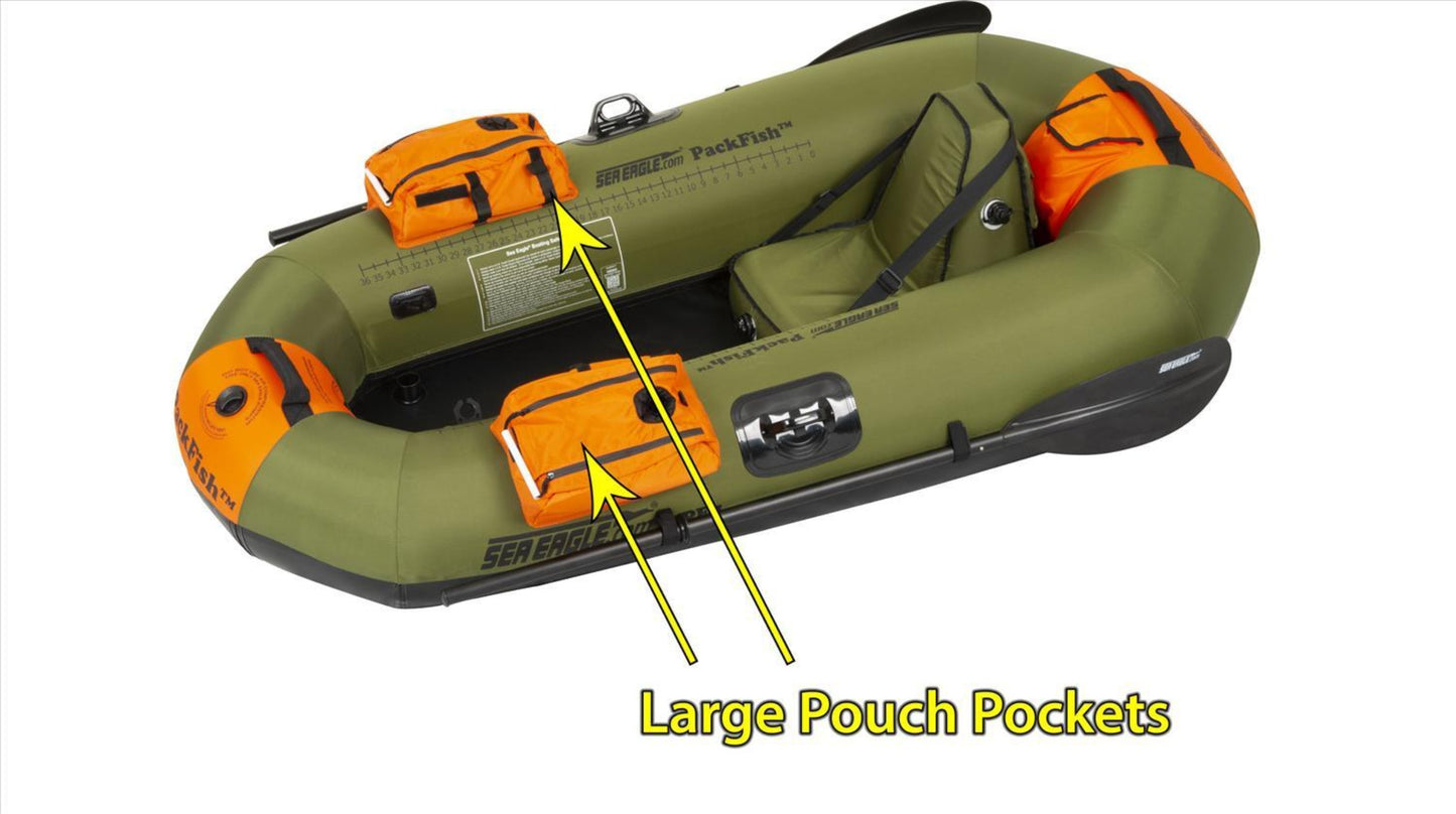 Sea Eagle PackFish 7 Inflatable Boat Pro Fishing Package Green Orange PF7K_P New - PF7K_P