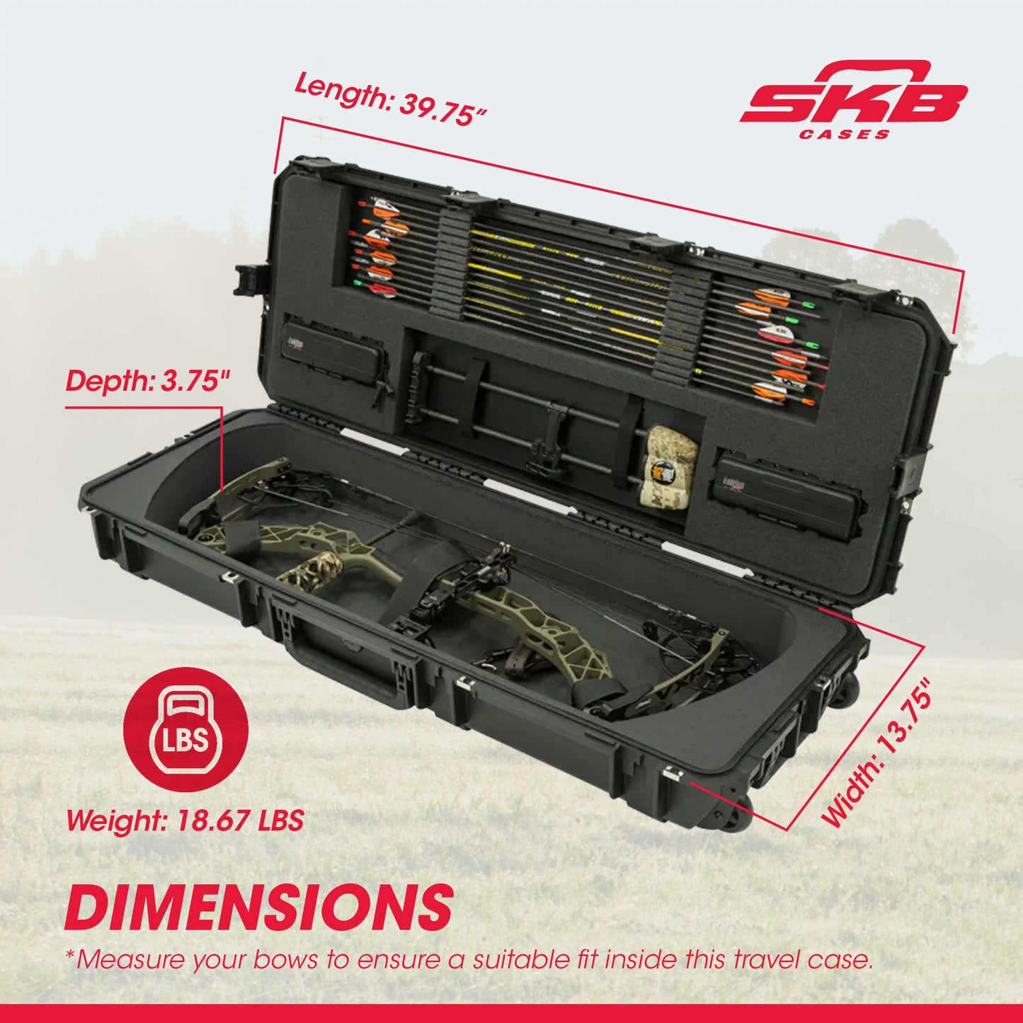 SKB Cases iSeries 4214 Hard Plastic Injection Molded Parallel Limb Bow Case - 127724