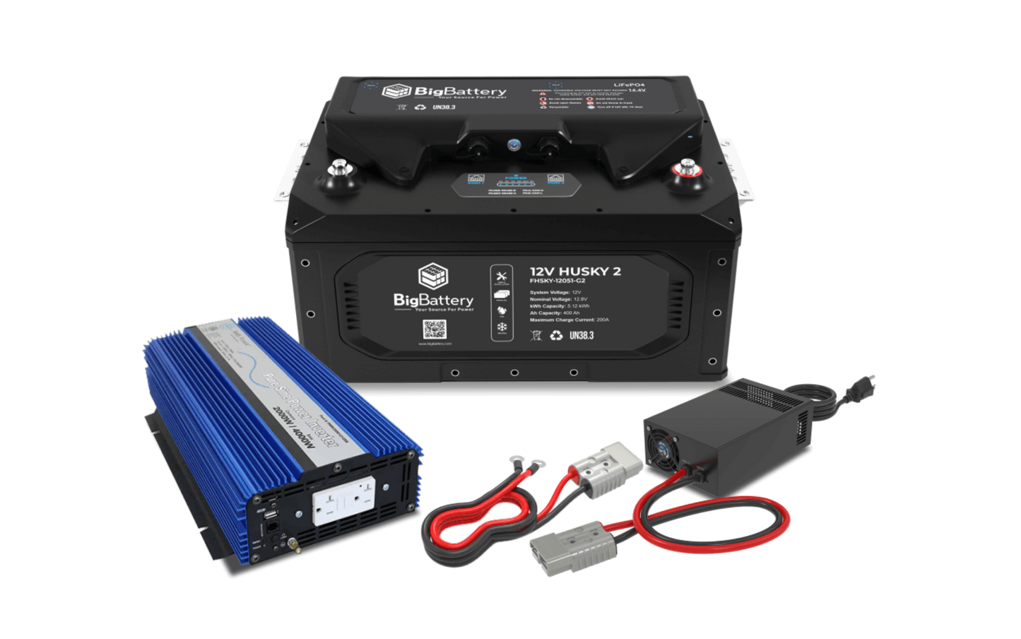 Big Battery 12V 1X HUSKY 2 KIT – AIMS + CHARGER - K0743