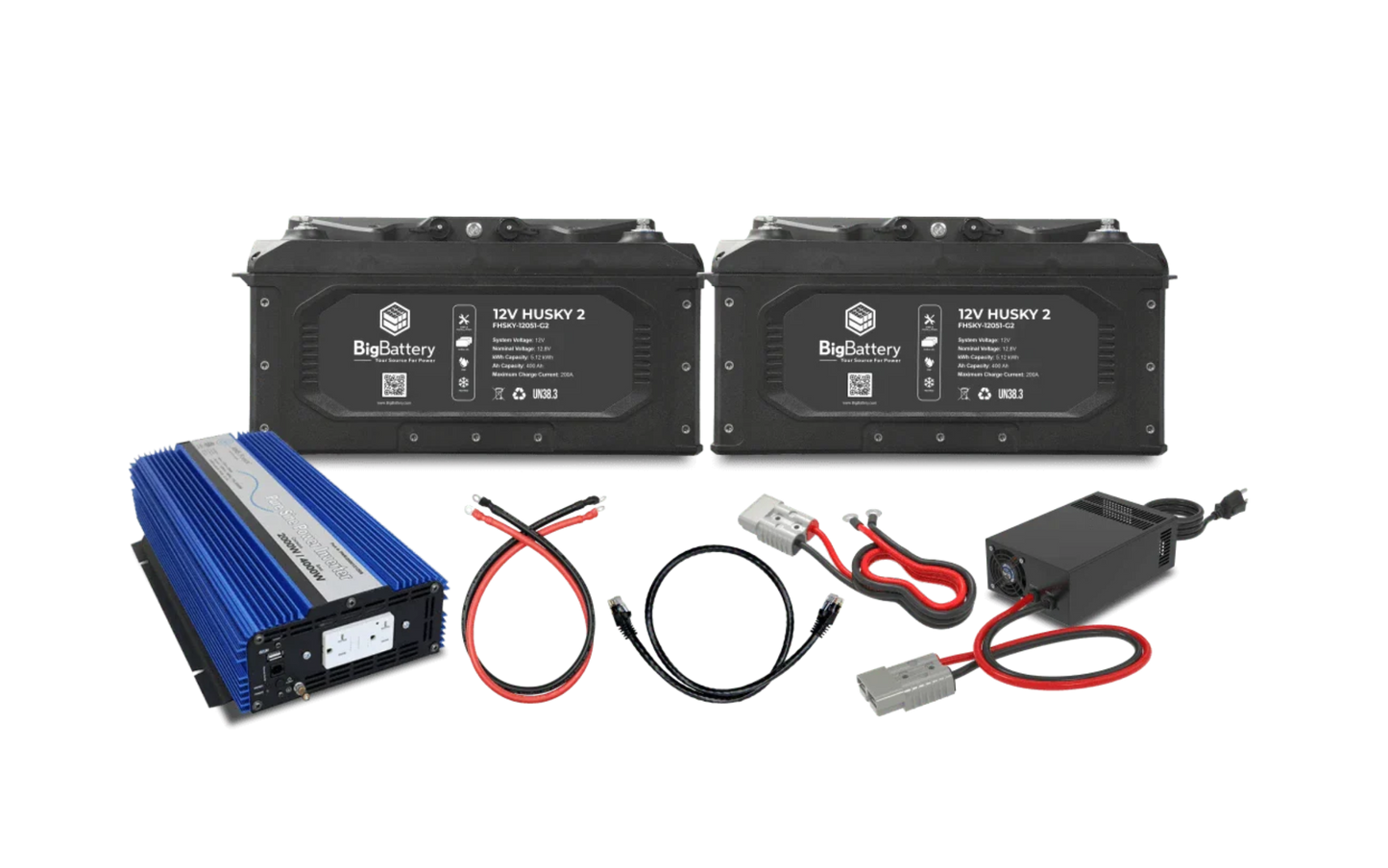 Aims Power 12V 2X HUSKY 2 KIT – AIMS Inverter Charger (2000W | 10.24kWh) - K0744