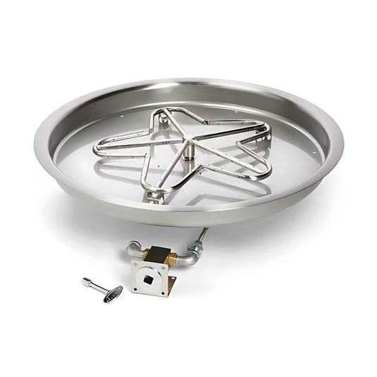 24" Square Flat Pan, Battery Operated Push Button Ignition Kit - PENTA24-FPK-SQ-NG