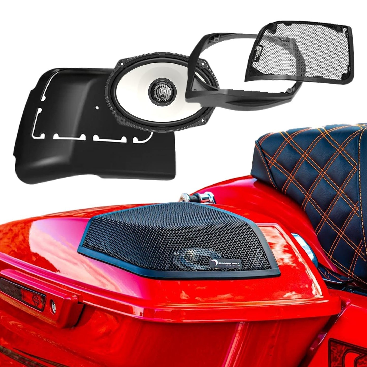 Diamond Audio 2014-2023 Harley Davidson Cut In Lid Kit with HXM69F4 (4Ω) Speakers -  MSHXM694LK