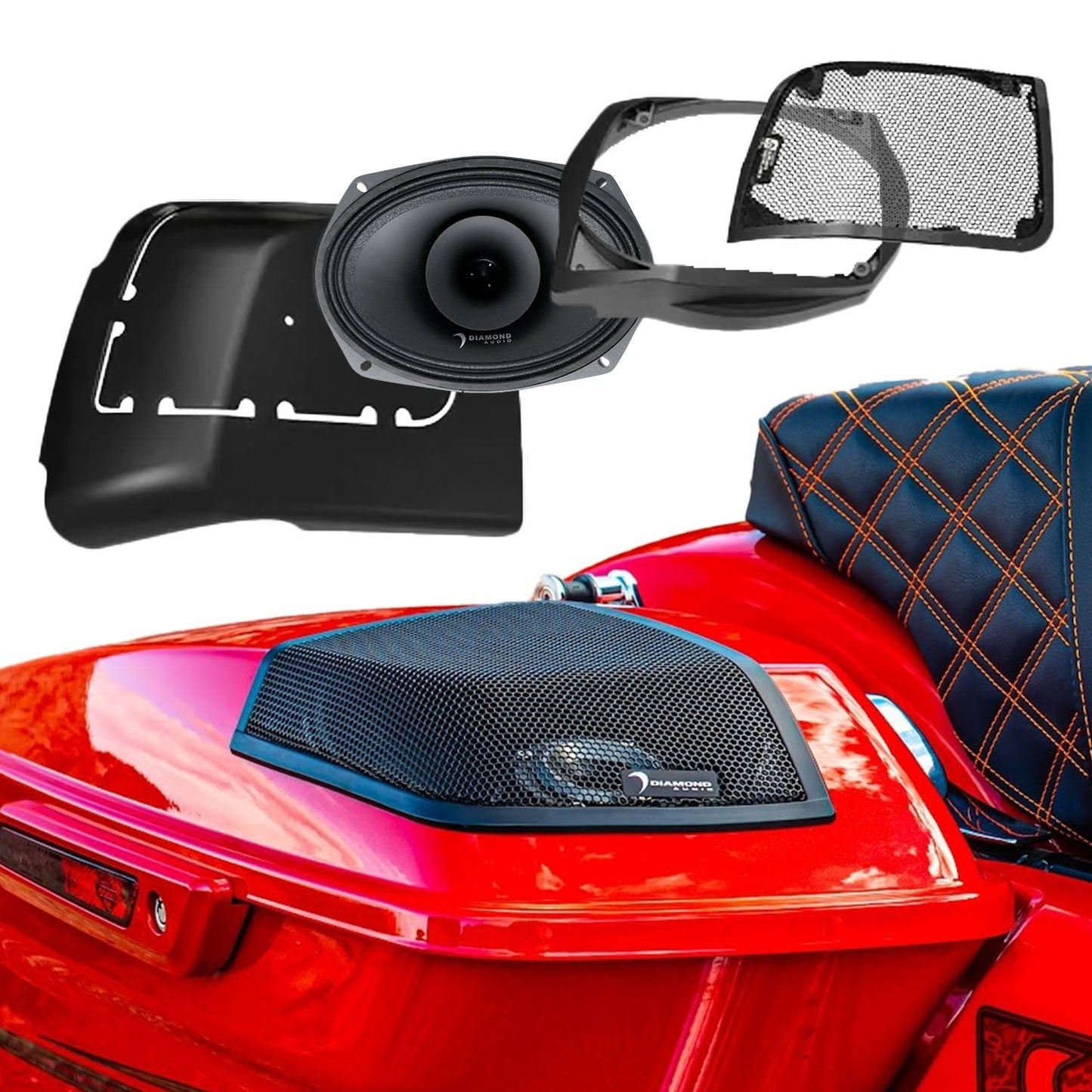 Diamond Audio 2014-2023 Harley Davidson Cut In Lid Kit with MS692CX2 (2Ω) Speakers - MSMS692LK