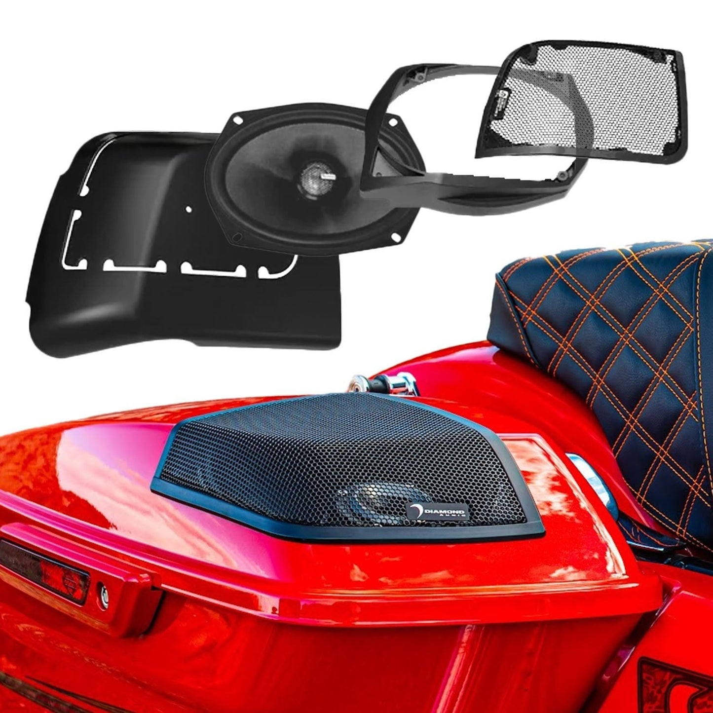 Diamond Audio 2014-2023 Harley Davidson Cut In Lid Kit with MS692CX2 (2Ω) Speakers - MSMS692LK