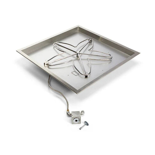 18″ Square Drop In Match Lit Fire Pit Kit -  MLFPK18SQBL-FLEX-NG