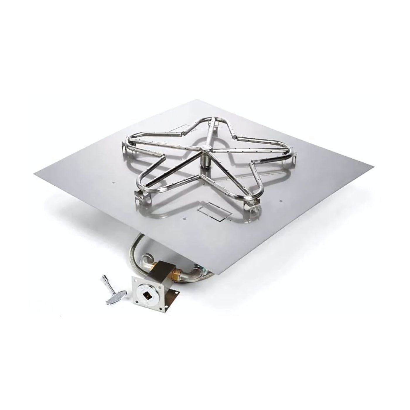 30″ Square Match Lit Fire Pit Kit - MLFPK30SQ-FLEX-NG