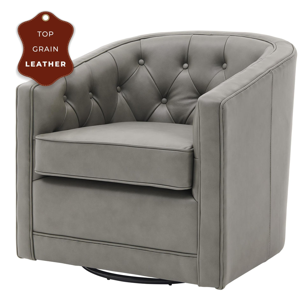 New Pacific Direct Walsh Top Grain Leather Swivel Chair  - 1900153-428