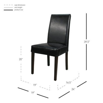 New Pacific Direct Hartford Bicast Leather Dining Chair, (Set of 2)  - 198140-23