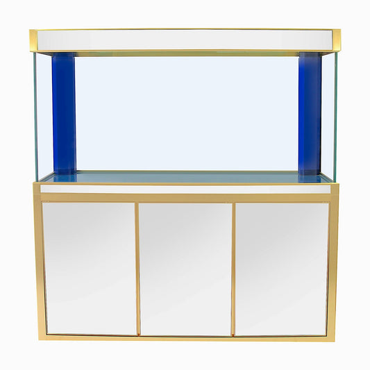 Aqua Dream 175 Gallon Tempered Glass Aquarium White and Gold - AD-1560-WT