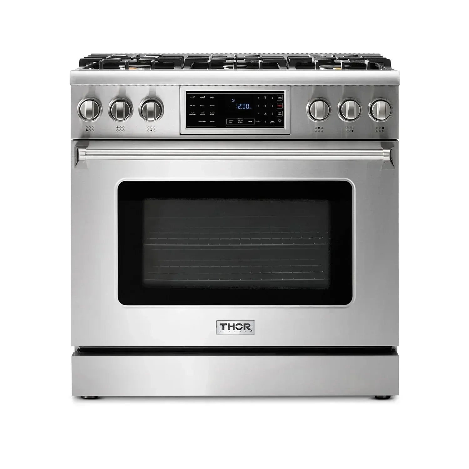 Thor Kitchen Appliance Package - 36 In. Gas Range, Range Hood, Microwave Drawer, Refrigerator, Dishwasher, AP-TRG3601-C-5
