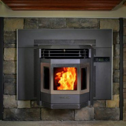 ComfortBilt Pellet Stove Fireplace Insert Stainless Steel Trim - HP22i-Black-SS
