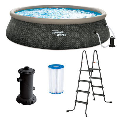 Summer Waves 18ft x 48in Quick Set Ring Above Ground Pool, Dark Gray   - 233741