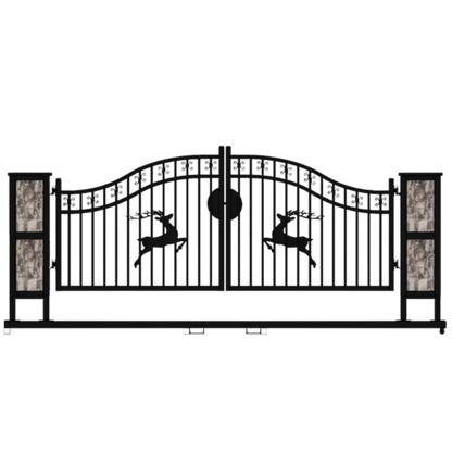Chery Industrial [BARGAIN] 20ft Wrought Steel Driveway Gate with Post - A_II000079
