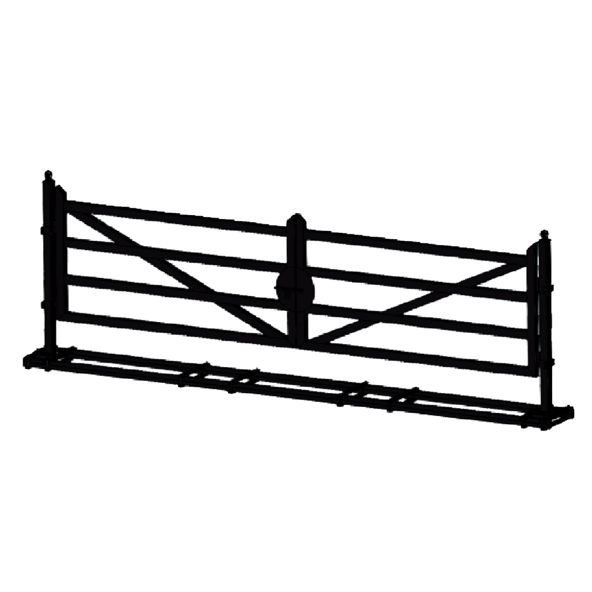 Chery Industrial [AS-IS] 20ft Farm Metal Driveway Gate with Diagonal Tubes - D_IF000054