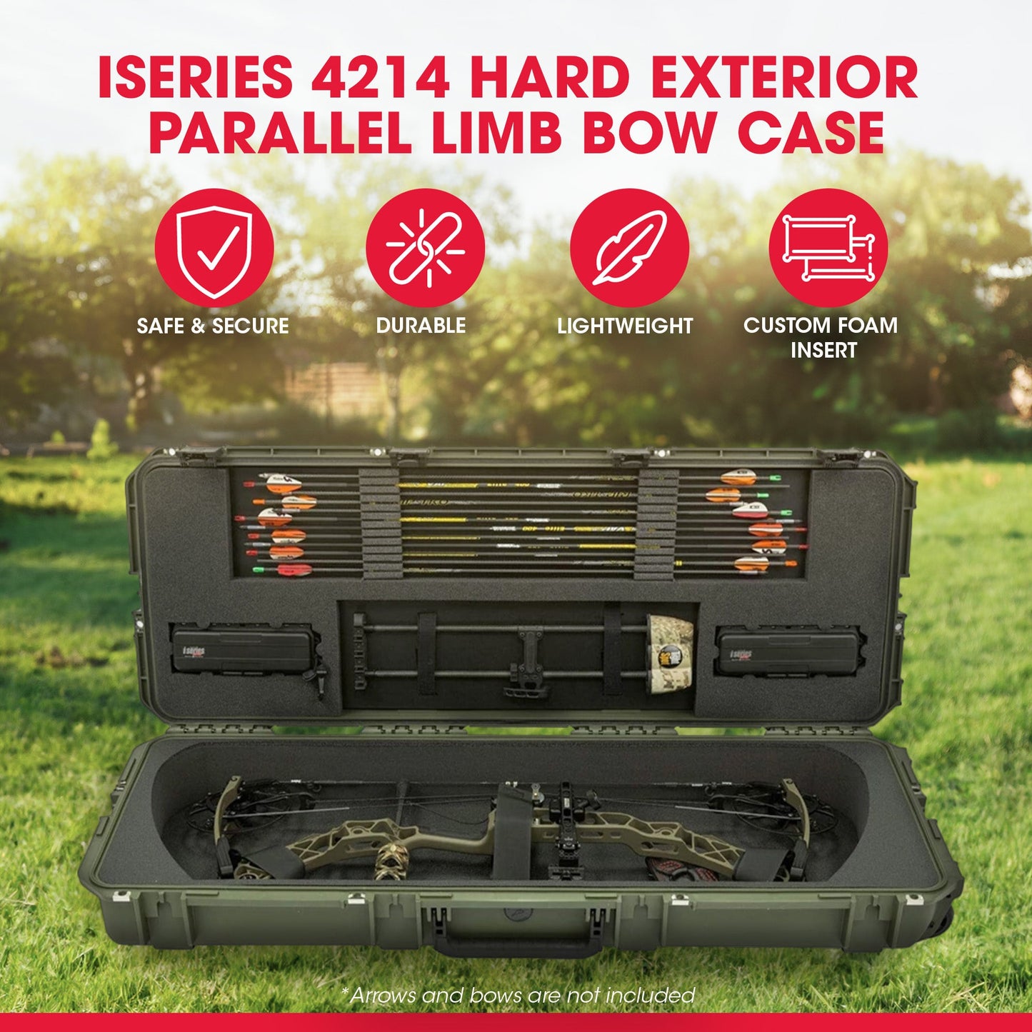 SKB Cases iSeries 4214 Hard Exterior Parallel Limb Bow Case, Green - 215404