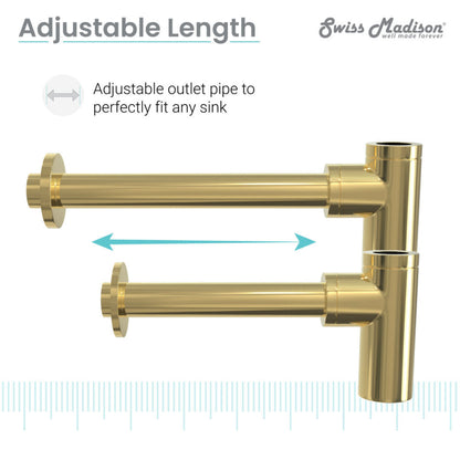 Swiss Madison Bottle Trap Drain, Gold - SM-BT01G