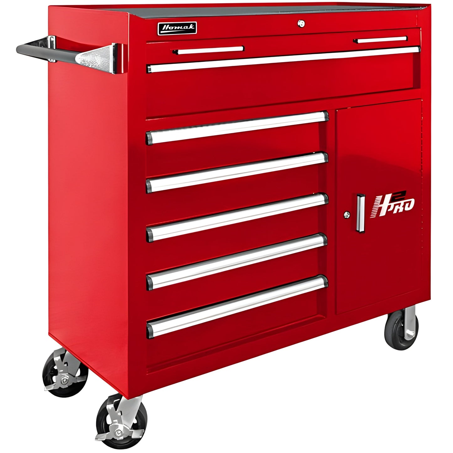 Homak  41" H2Pro 6 Drawer with 2 Drawer Comp Roller Cabinet - BK04041062