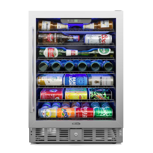 KOOLMORE 23.4 in. Stainless Steel, Glass-Door Built-In Refrigerator and Beverage Cooler, 5 Cu. ft. -  KMBIR5CGD