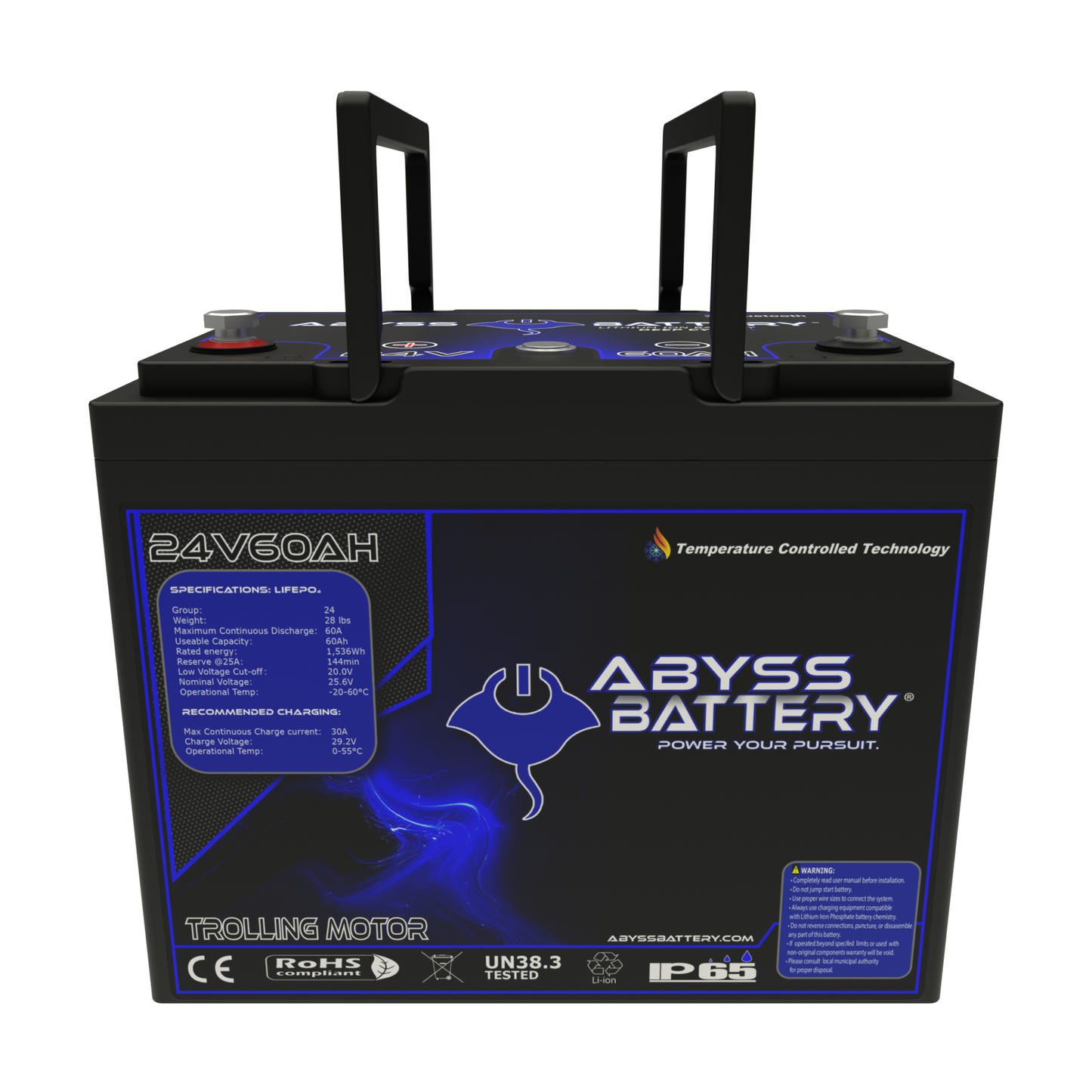 Abyss Battery 24V 60Ah Lithium Trolling Motor Battery - AB-24V60-BT