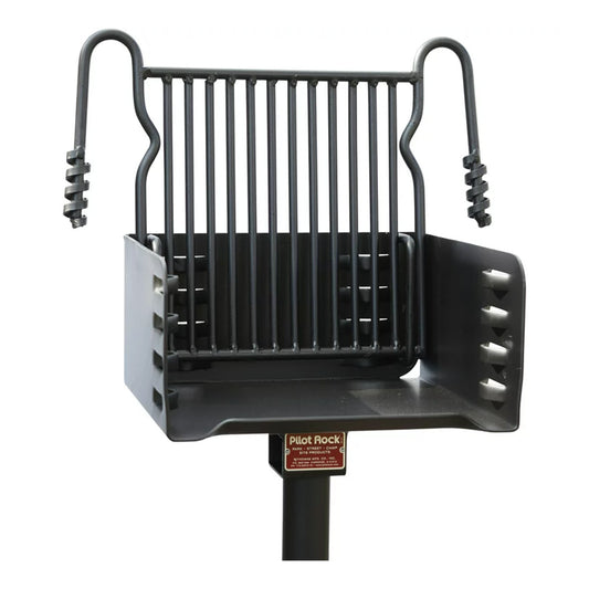 Pilot Rock H-16 B6X2 Park Style Outdoor BBQ Charcoal Grill w/ Swivel, 2 Pack - 415871
