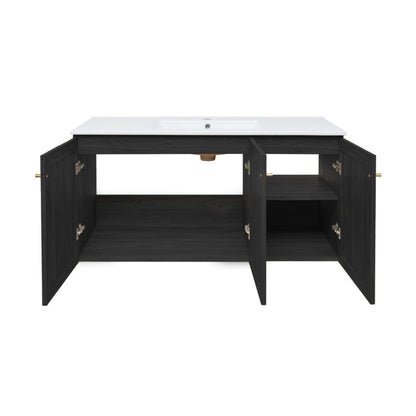 Swiss Madison Classe 48" Wall-Mounted Bathroom Vanity in Black Oak - SM-BV2807AO
