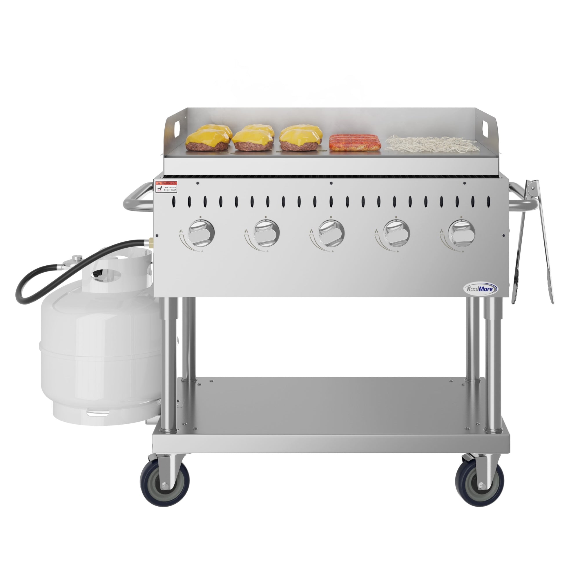 KOOLMORE 36 in. Commercial Outdoor Propane Grill with Griddle in Stainless-Steel, ETL Listed (CGKIT3-36G) - CGKIT336G