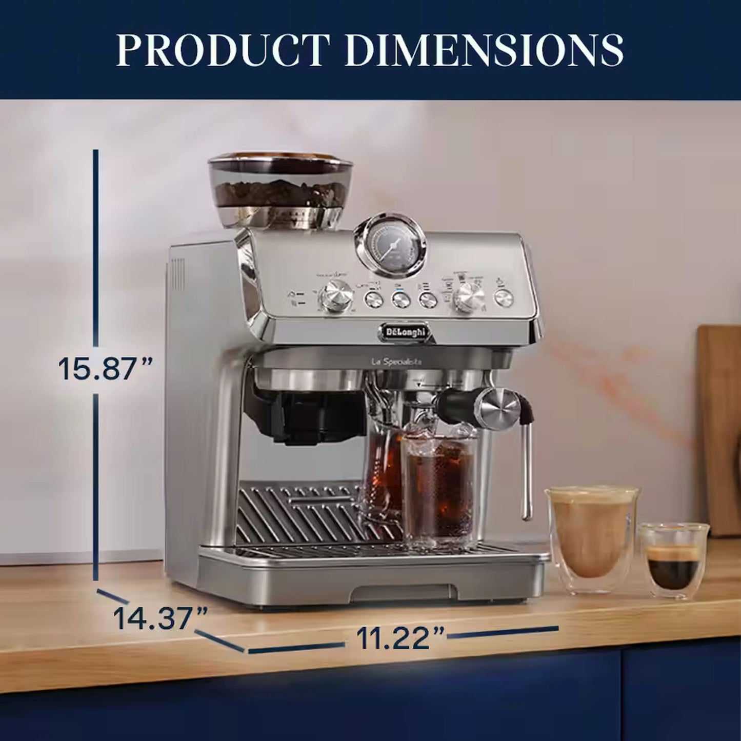 De'Longhi La Specialista Arte Evo Espresso Machine with Cold Brew in Silver (EC9255M)